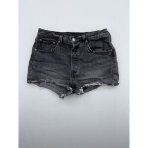 Women's Levi's 501 Jorts Black Solid 31 Short Cut-Off Retro Daisy Duke Rock 80s